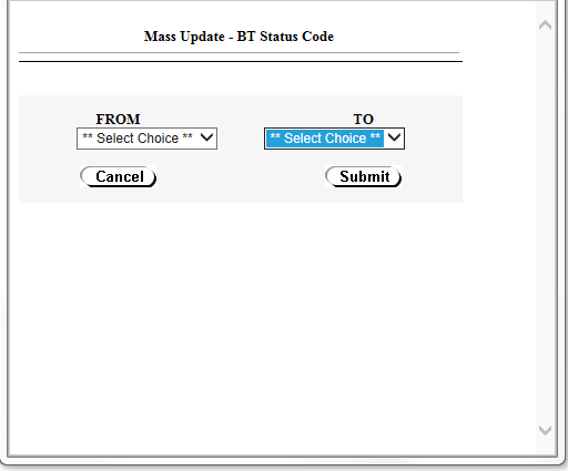 Image of BT Status Code option