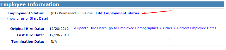 Image of assignment edit screen-Employee Information
