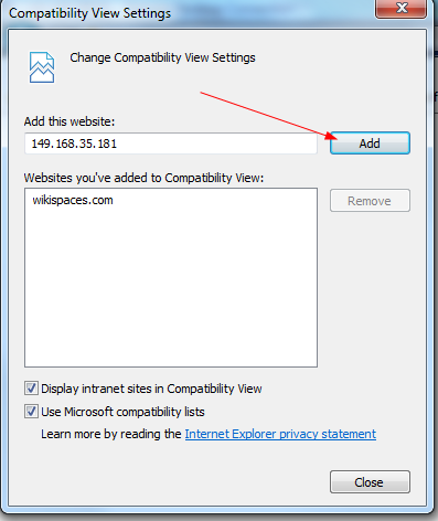 Image of Compatibility View Screen