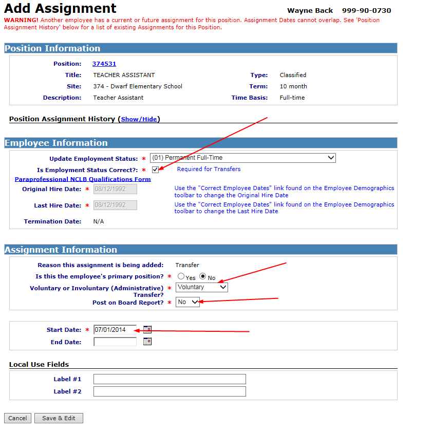 Image of add assignment for Person B