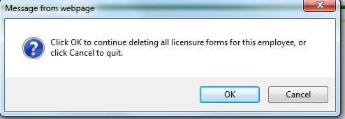 Image of button to confirm all forms delete