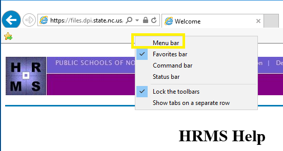 Image of Menu Bar