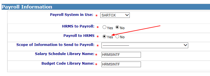 Image of Payroll To HRMS=Yes
