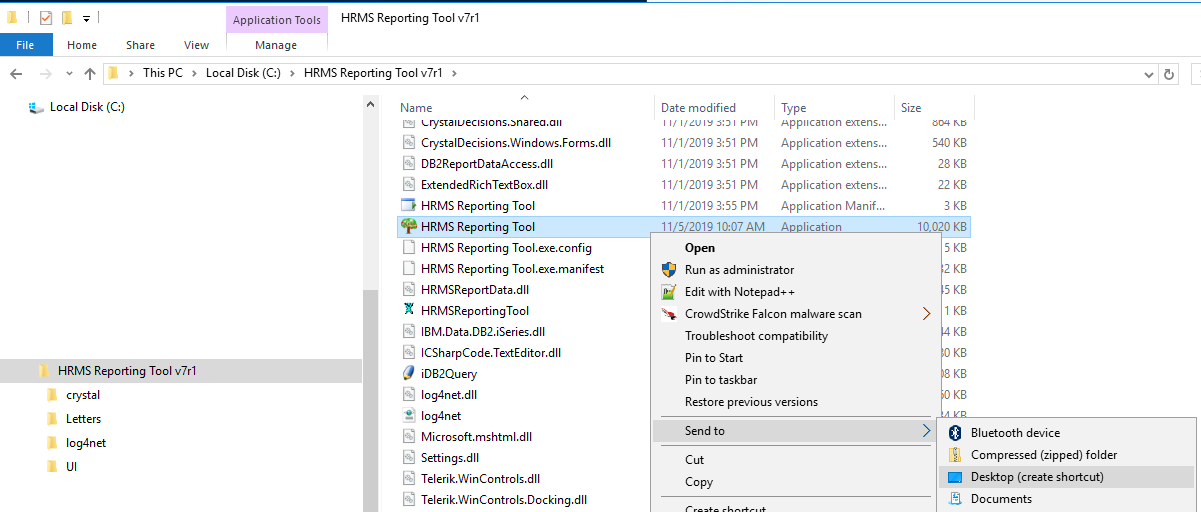 Image of Windows Explorer Reporting Tool file