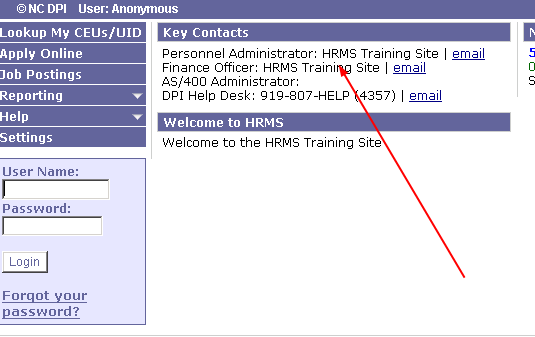 Image of HRMS Training Site