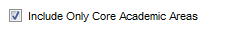 Image of Include Only Core Academic areas option