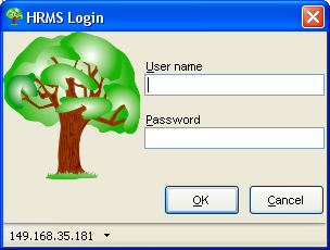 Image of HRMS Reporting Tool login screen
