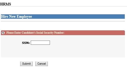 new hire no ssn screen