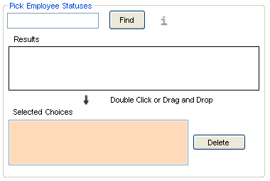 Sample of pick employee status fields