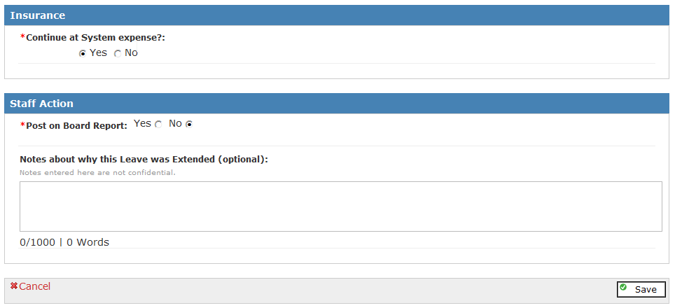 Sample of extend leave screen-bottom portion
